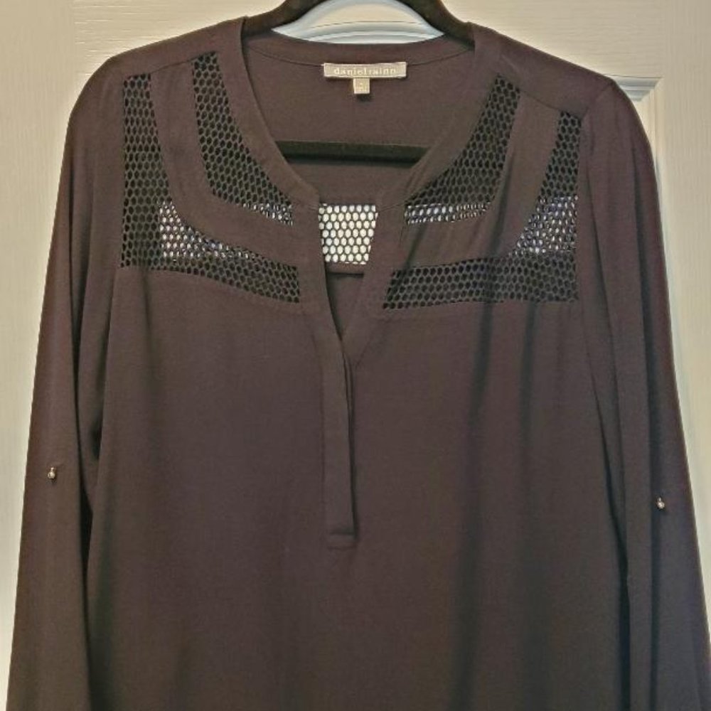 Daniel Rainn Black detailed Tunic Blouse - Sz S